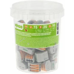 Pot De 50 Bornes De Connexion Automatique S222 2,3 Et 5 Entrées - WAGO