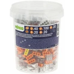 Pot De 200 Bornes De Connexion Automatique S2273 2,3,4,5, Et 8 Entrées - WAGO