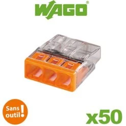 Flacon De 50 Mini Bornes 3 Fils S2273 WAGO - WAGO