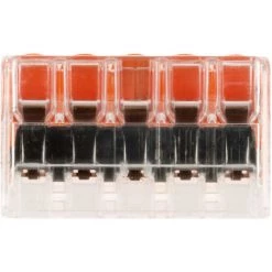 Lot De 20 Mini Bornes De Connexion Rapide S221 Pour Fils Rigides - 5 Entrées - Wago -WAGO Soldes Boutique 18001650 3
