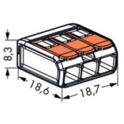 Lot 50 Bornes WAGO Série 221 3 Contacts à Levier 0.2-4 Mm2 -WAGO Soldes Boutique 18983937 3
