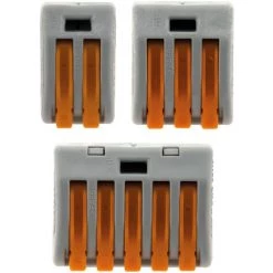 Assortiment De 30 Mini Bornes De Connexion Rapide à Levier S222 Pour Fils Rigides Et Souples - 10x 2 Entrées + 15x 3 Entrées + 5x 5 Entrées - Wago -WAGO Soldes Boutique 2010515 3