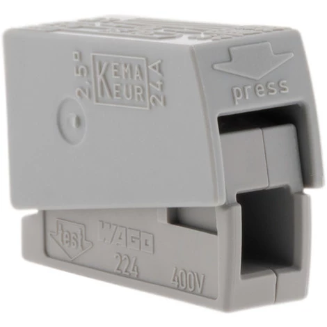 Lot De 6 Mini Bornes De Connexion Rapide S224 Pour Fils Souples Et Rigides - 1 Conducteur Pour Luminaire - Wago 4 Lot De 6 Mini Bornes De Connexion Rapide S224 Pour Fils Souples Et Rigides - 1 Conducteur Pour Luminaire - Wago – Image 2