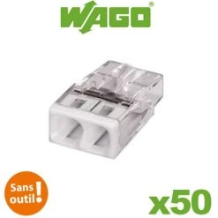 Flacon De 50 Mini Bornes De Connexion Automatique 2 Entrées S2273 - WAGO