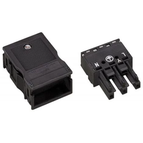 WAGO Connecteur De Précâblage Rapide 3 Pôles Femelle Noir Boîte De 25 Pièces - Noir 3 WAGO Connecteur De Précâblage Rapide 3 Pôles Femelle Noir Boîte De 25 Pièces - Noir