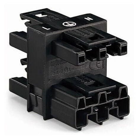Connecteur Distribution Wago 3 Voies 1 Entrée Femelle Et 3 Sorties Mâle Noir 3 Connecteur Distribution Wago 3 Voies 1 Entrée Femelle Et 3 Sorties Mâle Noir