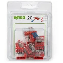 Boîte De 20 Bornes COMPACT Pour Boîtes De Dérivation Wago - 2,5mm² - 4 Conducteurs