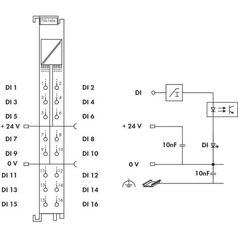 API - Module Dentrée Numérique WAGO 750-1406 24 V/DC 1 Pc(s) 5 API - Module Dentrée Numérique WAGO 750-1406 24 V/DC 1 Pc(s) – Image 3