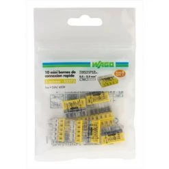 WAGO Lot De 10 Minibornes Automatiques, 2,5 Mm² Pour Rigide WAGO