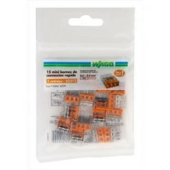 WAGO Lot De 15 Minibornes Automatiques, 2,5 Mm² Pour Rigide WAGO