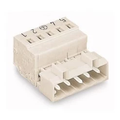 Wago 721-605/000-042 Connecteur Mâle Détrompé 5 Pôles Avec Contact De Terre Avancé Pas De 5mm Gris Clair - Gris