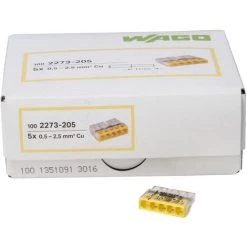 Minibornes Automatiques Wago 5 Entrées 100 Pièces