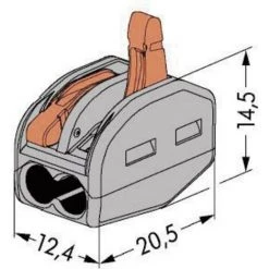 Borne De Raccordement WAGO 222-412 Flexible: 0.08-4 Mm² Rigide: 0.08-2.5 Mm² Nombre De Pôles (num): 2 Gris, Orange 10 P -WAGO Soldes Boutique 54496165 3