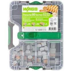 Malette De 80 Bornes De Connexion S222 2, 3, Et 5 Entrées Pour Fils Souples Et Rigides - WAGO