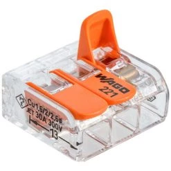 Sachet De 3 Bornes S221 3 Entrées Fils Souples Et Rigides 0.5 à 6mm² - WAGO 6 Sachet De 3 Bornes S221 3 Entrées Fils Souples Et Rigides 0.5 à 6mm² - WAGO -WAGO Soldes Boutique 58304226 2