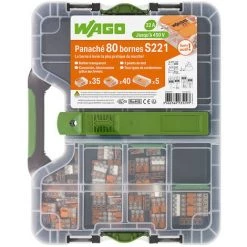 Malette De 80 Bornes De Connexion S222 2, 3, Et 5 Entrées Pour Fils Souples Et Rigides - WAGO