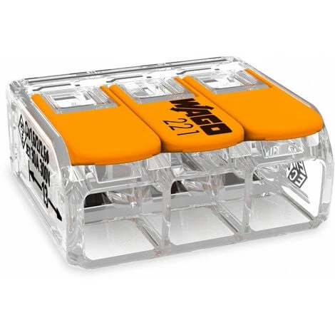 WAGO Borne De Raccordement COMPACT; Pour Tous Types De Conducteurs; Max. 6 Mm²; 3 Conducteurs; Avec Leviers; Couleur Du Boîtier Transparent (221-613) 3 WAGO Borne De Raccordement COMPACT; Pour Tous Types De Conducteurs; Max. 6 Mm²; 3 Conducteurs; Avec Leviers; Couleur Du Boîtier Transparent (221-613)