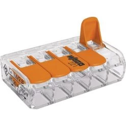 Borne De Raccordement WAGO 221-415-25 Flexible: 0.14-4 Mm² Rigide: 0.2-4 Mm² Nombre De Pôles (num): 5 Transparent, Oran -WAGO Soldes Boutique 6180066 2