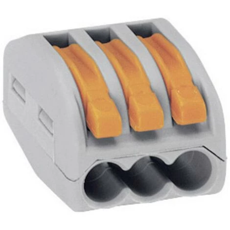 Borne De Raccordement WAGO 222-413-50 Flexible: 0.08-4 Mm² Rigide: 0.08-2.5 Mm² Nombre De Pôles (num): 3 Gris, Orange 5 - Gris, Orange 4 Borne De Raccordement WAGO 222-413-50 Flexible: 0.08-4 Mm² Rigide: 0.08-2.5 Mm² Nombre De Pôles (num): 3 Gris, Orange 5 - Gris, Orange – Image 2