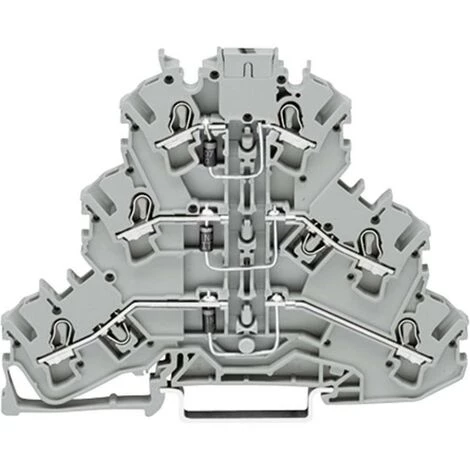 Borne à Diode à 3 étages WAGO 2002-3212/1000-673 5.20 Mm Ressort De Traction Affectation: L Gris 1 Pc(s) - Gris 4 Borne à Diode à 3 étages WAGO 2002-3212/1000-673 5.20 Mm Ressort De Traction Affectation: L Gris 1 Pc(s) - Gris – Image 2