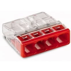 100 BORNES WAGO 2273 COMPACT 4 ENTRÉES 0,5-2,5MM² ROUGE - 2273-204
