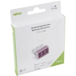 Borne De Raccordement Rigide: 0.75-2.5 Mm² Nombre De Pôles (num): 4 WAGO 10 Pc(s) Transparent, Orange