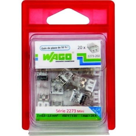 WAGO 20 Bornes 2273 2 Entrees 2273-202 3 WAGO 20 Bornes 2273 2 Entrees 2273-202
