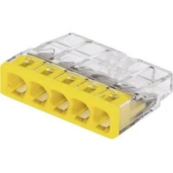 Borne De Raccordement Rigide: 0.5-2.5 Mm² Nombre De Pôles (num): 5 WAGO 20 Pc(s) Transparent, Jaune -WAGO Soldes Boutique 71490824 2
