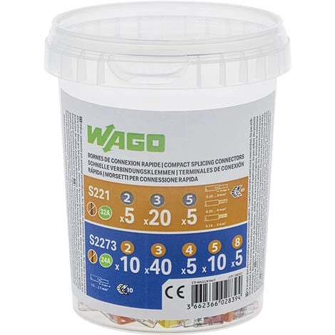 Pot 100 Bornes De Connexion Automatique S221 Et S2273 - WAGO 3 Pot 100 Bornes De Connexion Automatique S221 Et S2273 - WAGO